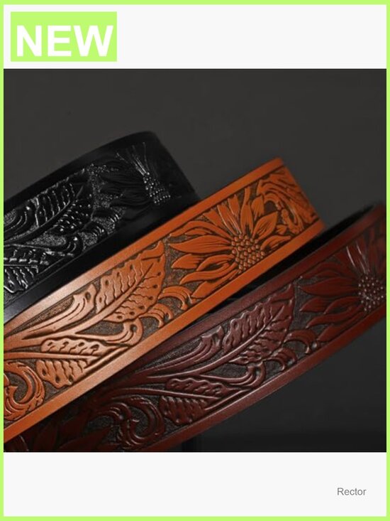 Pack of 3 Western Belts Without Buckle Leather Straps for Jeans Men Women main image 4